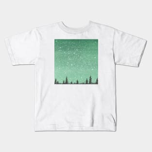 Green Nightsky Kids T-Shirt